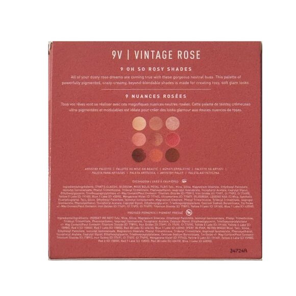 Morphe 9V Vintage Rose Artistry Eyeshadow Palette | 9 Neutral Rosy Shades | New - Picture 2 of 2
